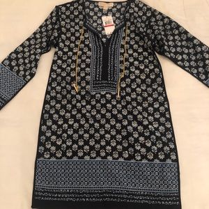 Michael Kors V Neck Dress Heritage Blue